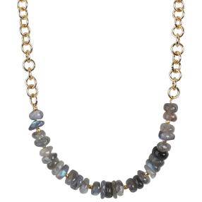 Collier vergoldet Labradorit