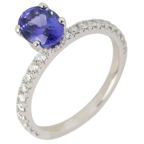 Ring 950 Platin AAAA Tansanit Brillanten