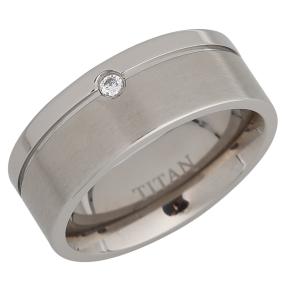 Titan Ring mit Zirkonia