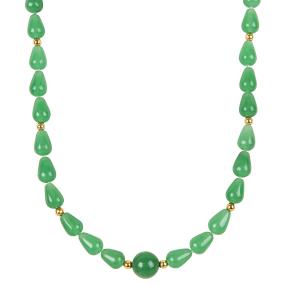 Collier Jade, ca. 8x12mm tropfenförmig
