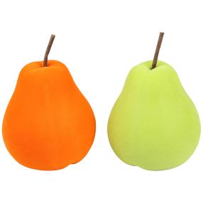 Deko-Birne 2er-Set orange-grün matte