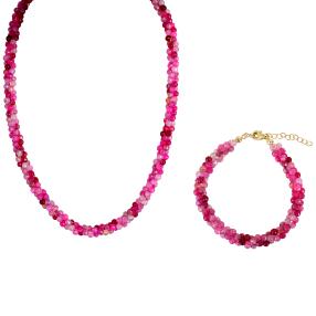 Set Kette+Armband Achat pink