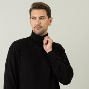 Cashmerelike by BLUE SEVEN Herren-Pullover,schwarz