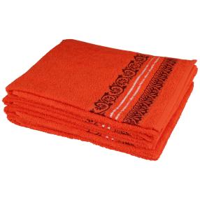 Handtuch 4tlg. Ornament orange