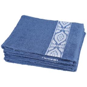 Handtuch 4-teilig, gemustert blau