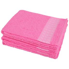 Handtuch 4-teilig Raute kariert pink