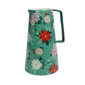 Krug mit Blumendekor, grün