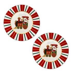 Teller "Weihnachtszug" 2er Set