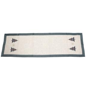 Tischläufer Weihnachtsbäume grün-beige 40x140 cm