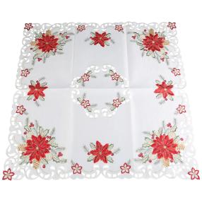 Mitteldecke Weihnachten floral 85x85cm