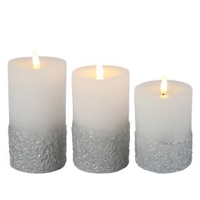 LED-Kerzen creme-silber 3er-Set