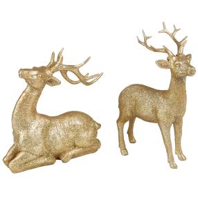 Deko-Hirsche 2tlg. gold