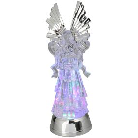 LED-Glitter-Engel 36cm silber