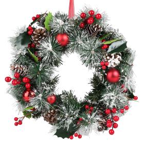 Deko-Kranz Weihnachten rot 35cm