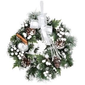 Deko-Kranz Weihnachten creme Rentier 35cm
