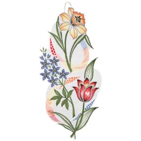 Plauener Spitze Fensterbild 'Blumen'