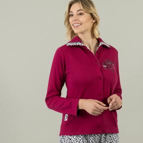 Homewear by BLUE SEVEN Damen Sweatjacke beere