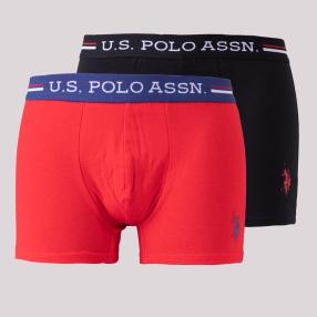 US. POLO ASSN. 2er Pack Boxershorts schwarz/rot
