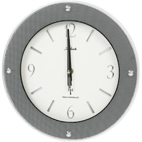 Atlanta Funk-Wanduhr, Carbon-Optik, dunkelgrau