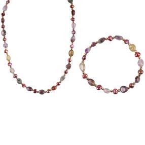 Set Collier+Armb. Super 7 Quarze+Perle