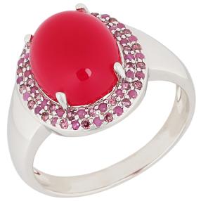 Ring 925 Sterling Silber Chalzedon + Rhodolith