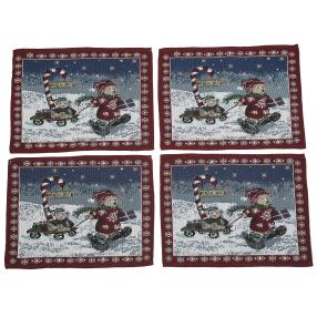 Gobelin Platzset Weihnachtsbär 4tlg.
