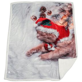 Sherpa-Decke Weihnachtskatze liegend