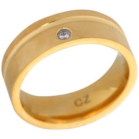 Ring Titan vergoldet mit Zirkonia