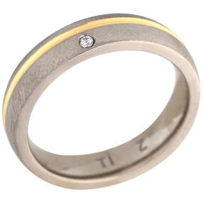 Ring Titan bicolor mit Zirkonia