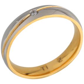 Ring Titan bicolor mit Zirkonia