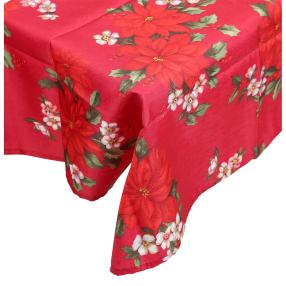 Tischdecke Christrose rot bedrückt 130x160cm