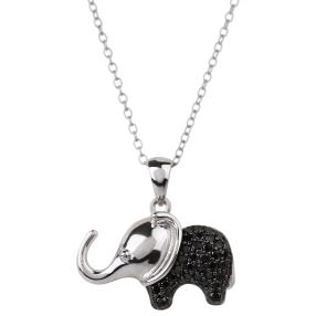Anhänger+Kette 925 Sterling Silber Spinell Elefant