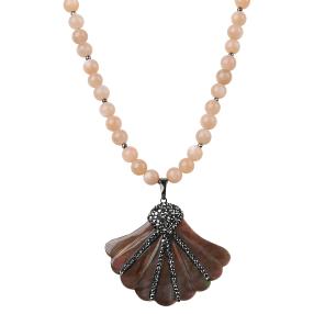 Collier Sonnenstein mit Perlmutt Anhänger