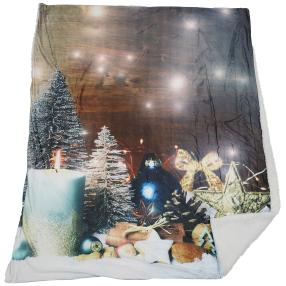 LED-Kuscheldecke Kerze 130x160cm braun