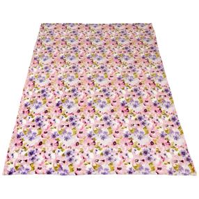 Kuscheldecke floral flieder-rosé 150x200cm