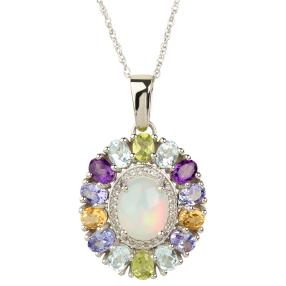Anhänger+Kette 925 St. Silber Äthiopischer Opal