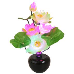 LED-Glasfaser-Lotusblume bunt