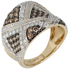 Ring 585 Gelbgold Chocolate Brillanten, Diamanten