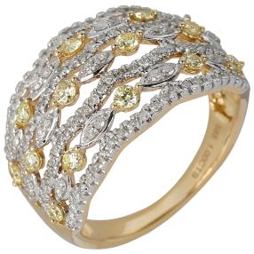 Ring 585 Gelbgold Brillanten gelb, Diamanten