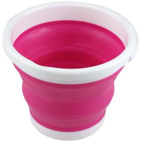 WOHNEN & GENIESSEN Platzspar-Eimer 3L Rund pink