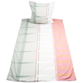 AllSeasons Bettwäsche 2tlg. kariert rosa-beige