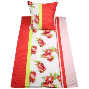 AllSeasons Bettwäsche 2tlg. Rosen weiß-rot