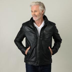 OTTO KERN Herren-Lederjacke 'Brice', schwarz
