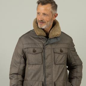 S4 Herren Winterjacke 'Smoke', braun melange