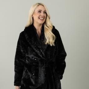 mocca by Jutta Leibfried Webpelz-Jacke, schwarz