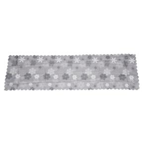 Mitteldecke Schneeflocken grau 40x140 cm