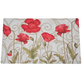 Fußmatte Floral beige-rot