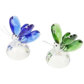 CRYSTAL DREAMS Schmetterlinge 2er-Set blau-grün