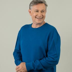 comfort knit Herren Pullover, royalblau