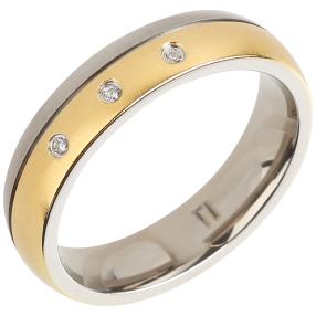 Ring Titan bicolor+Zirkonia